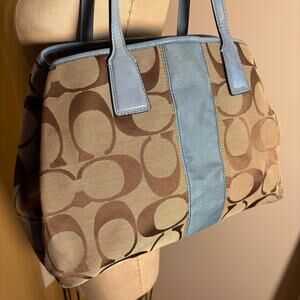 Coach Carry-all monogram light blue tote 2009